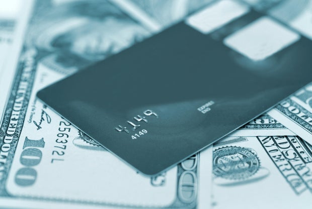 Credit card with money