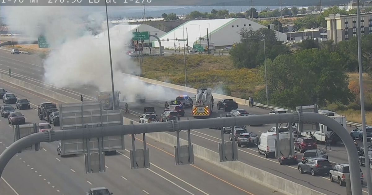 Crash cleared after car fire causes traffic jam on I-70 westbound in ...