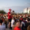 Thousands gather for Charlie Kirk memorial service with Trump set to speak