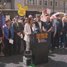 Jimmy Kimmel's suspension draws politicians, union leaders to Hollywood for free speech rally 