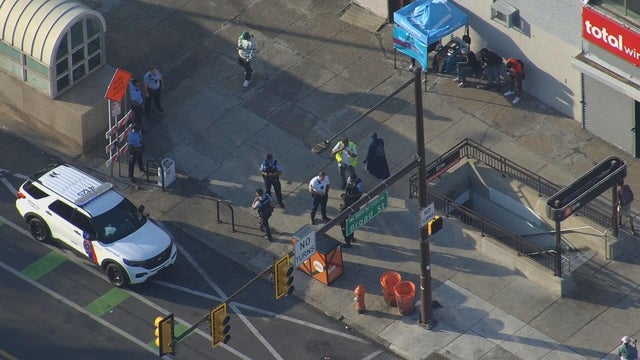 Police are on the scene of a shooting at Broad Street and Erie in Philadelphia 