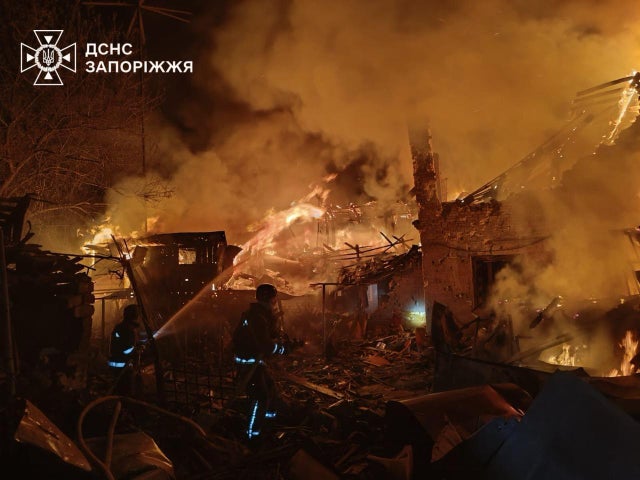 Russian drone attack in Ukraine's Zaporizhzhia 