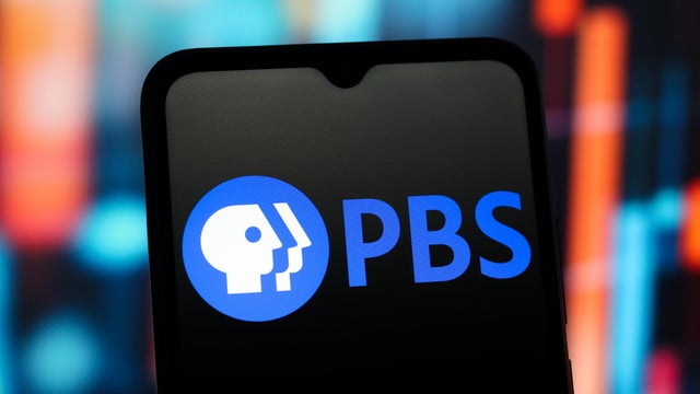 In this photo illustration, the PBS (Public Broadcasting 