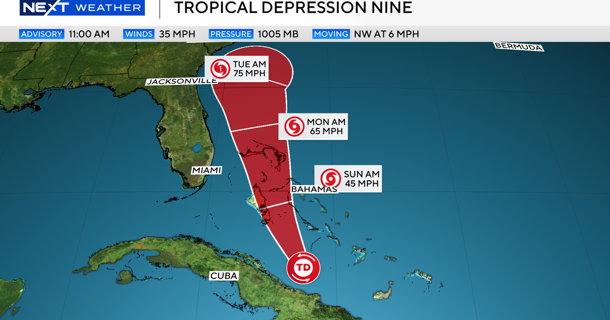 Will Tropical Depression Nine impact South Florida? See its projected path.