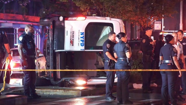 NYPD van overturns, injuring multiple officers in East Harlem