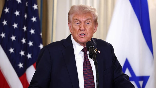 President Trump speaks during a news conference in the State Dining Room of the White House in Washington, D.C., on Sept. 29, 2025. 