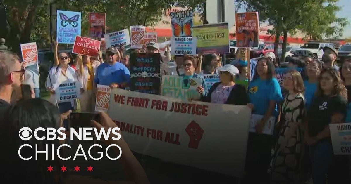 Protest opposes ICE operation at Chicago Home Depot stores - CBS Chicago
