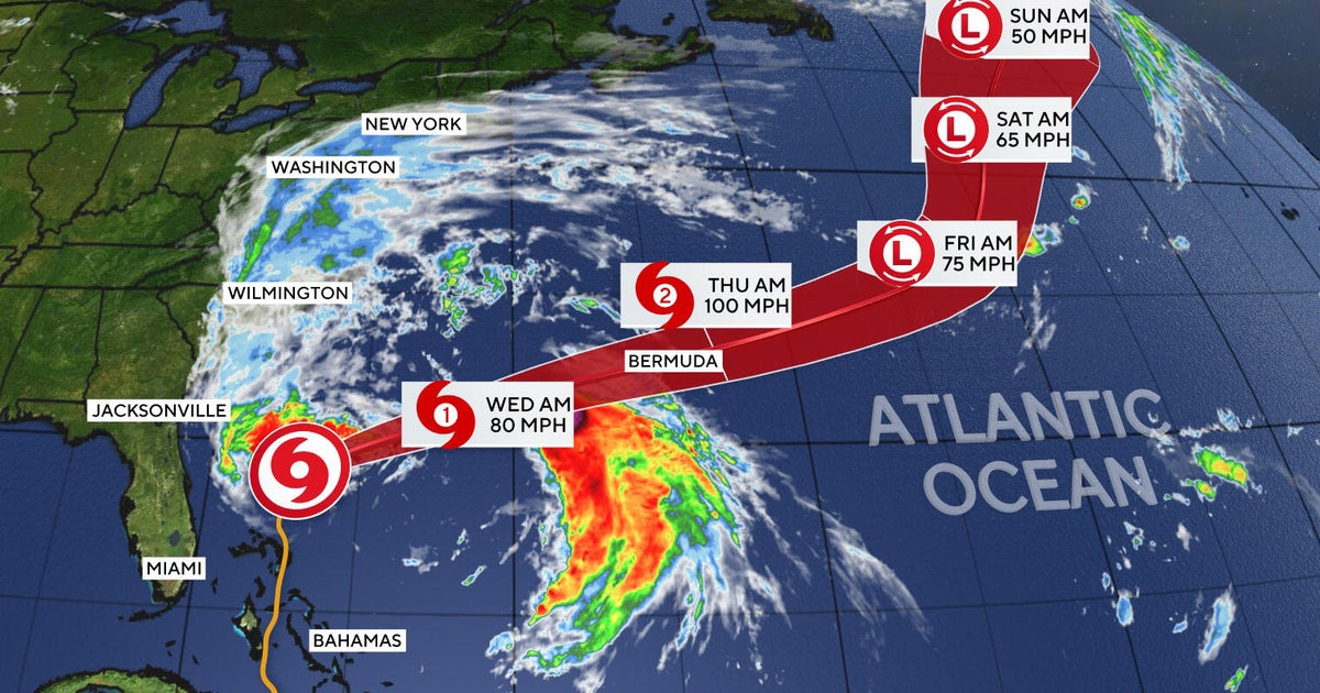 Imelda strengthens right into a hurricane off the Bahamas. Maps present its forecast path.