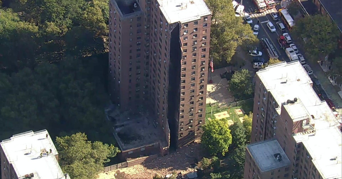 Bronx high-rise partially collapses after boiler room explosion. Video shows entire side of 20-story building gone.