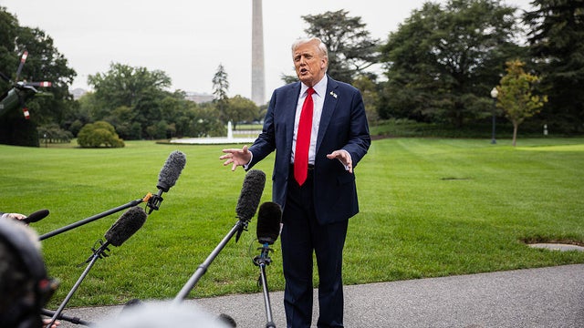 President Trump speaks in the Oval Office of the White House in Washington, D.C., on Sept. 30, 2025. 