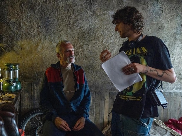 Daniel Day-Lewis and Ronan Day-Lewis on the set of Anemone