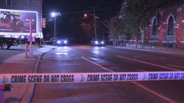 Police lights at a crime scene 