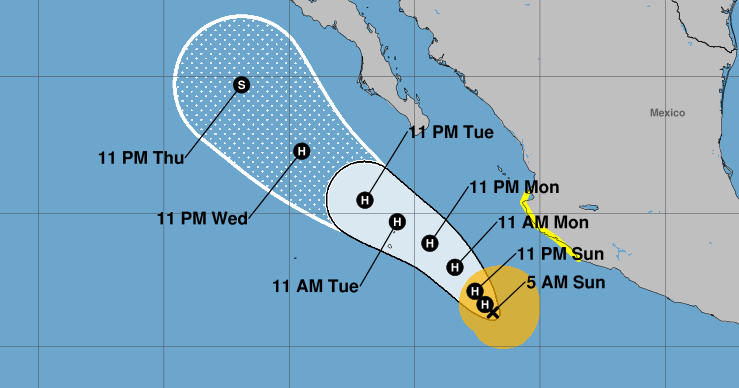Tropical Storm Priscilla forms in the Pacific. Maps show its path.