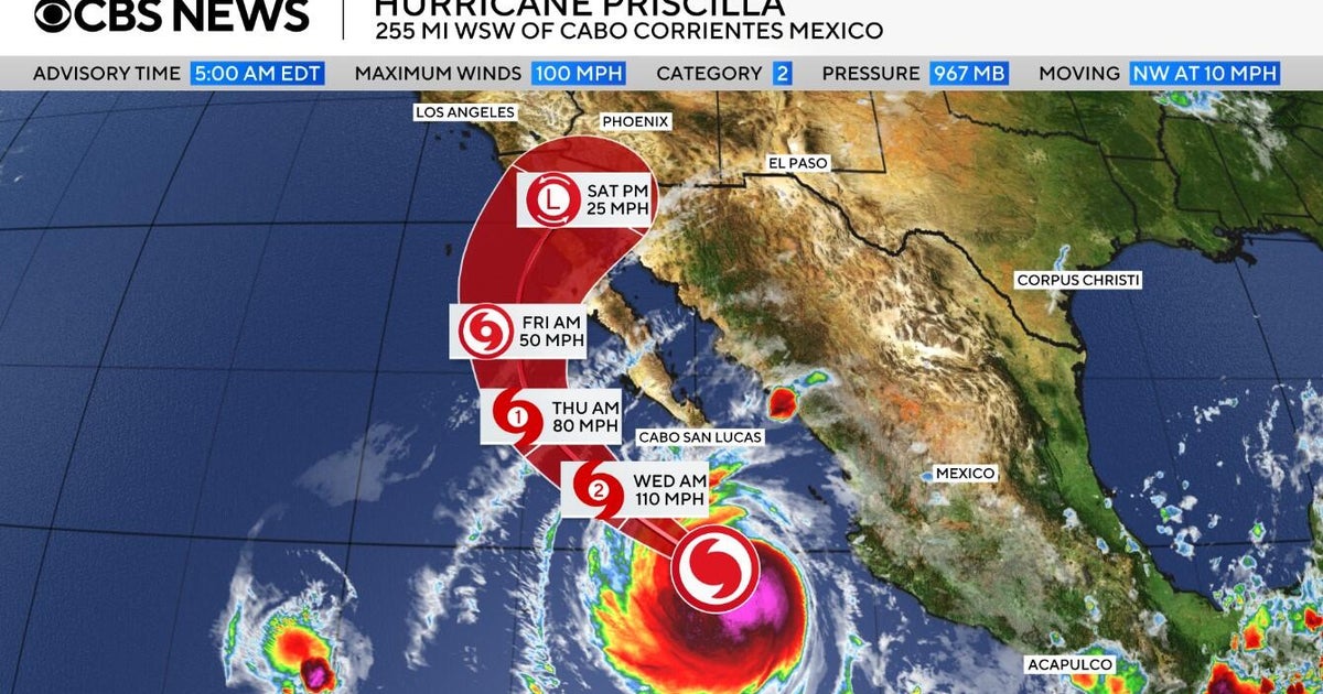 Hurricane Priscilla strengthens into Category 2 storm off Mexico's west coast