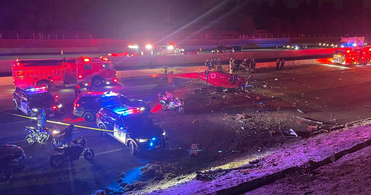 Helicopter crashes on Sacramento freeway; at least 3 critically injured, officials say