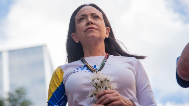 Venezuelan Opposition Leader Machado Is Intercepted After Joining Anti-government Protest 