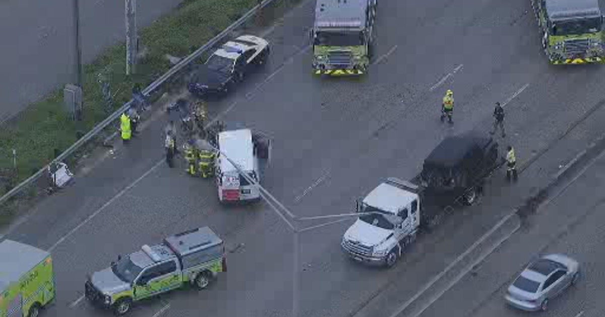 At least 1 hospitalized after crash on Palmetto Expressway in Northwest Miami-Dade, impacting eastbound traffic