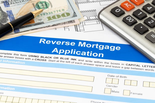 Reverse mortgage application form, financial concept