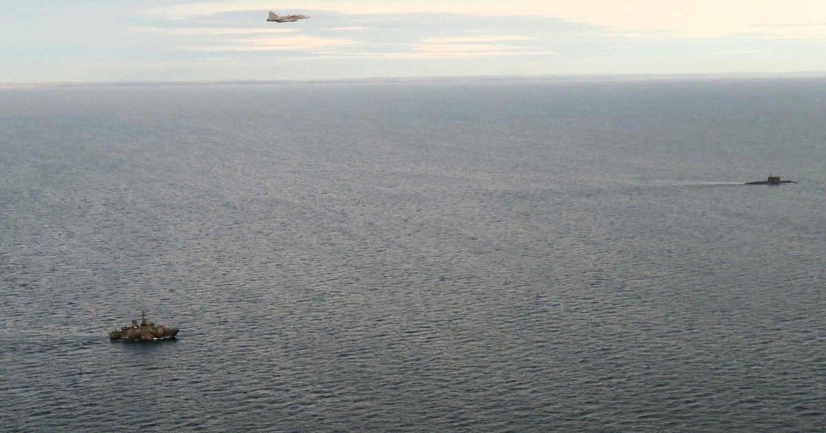 Russian sub being tracked by fighter jets and warships in Baltic Sea