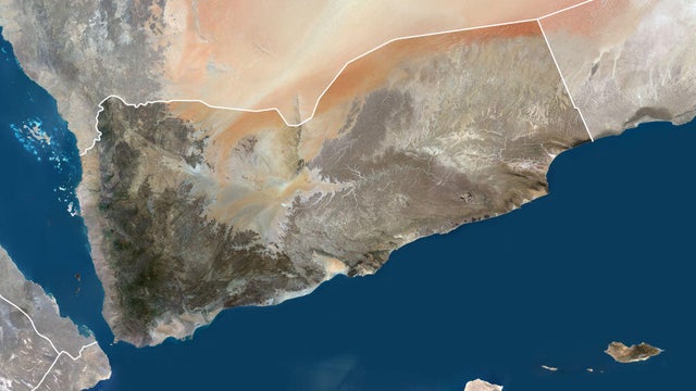 Yemen with borders and mask 