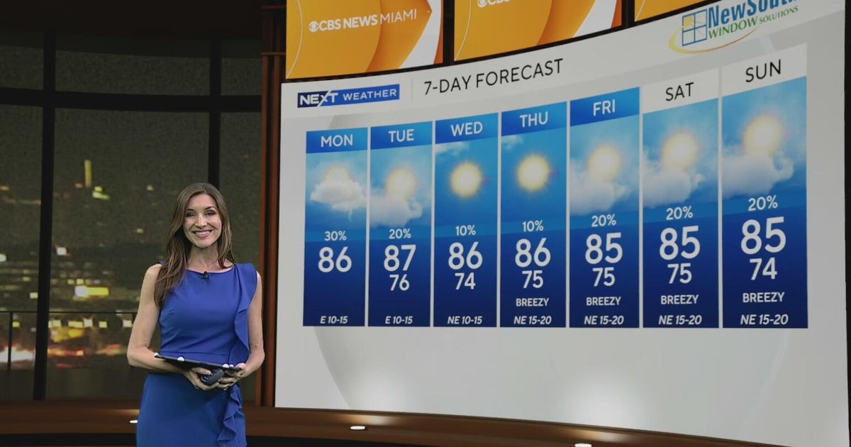 Scattered showers possible as temperatures warm into mid-80s across South Florida this week