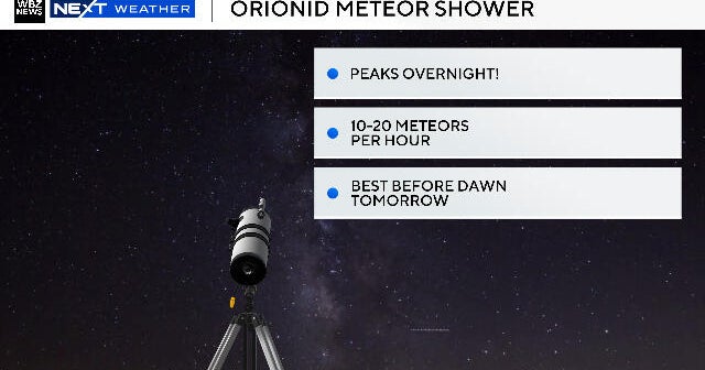 Orionid meteor shower peaks tonight. Here’s the forecast for watching in Massachusetts.
