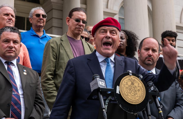 NYC Mayoral Candidate Curtis Sliwa Holds Campaign Rally At New York's City Hall 