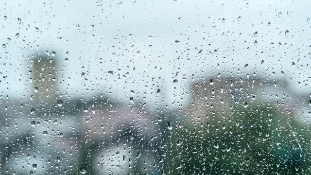 Cityscape in a rainy day 