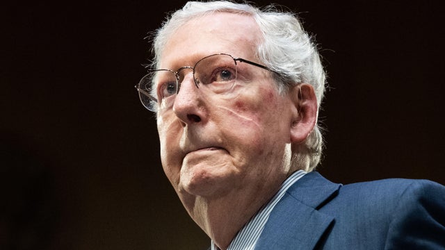Sen. Mitch McConnell attends a Senate Appropriations Committee meeting in the Dirksen Senate Office Building, July 10, 2025. 