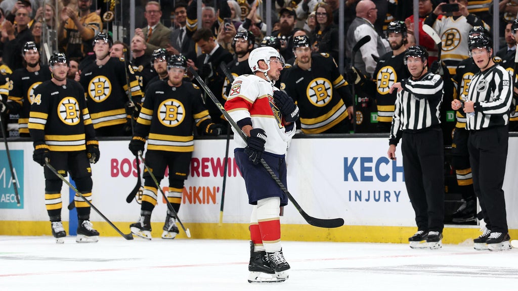 Marchand has 2 assists to help Panthers win 4-3 in his emotional return to Boston