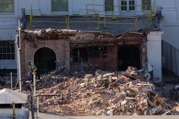 White House East Room Demolition Continues For Trump Ballroom Construction