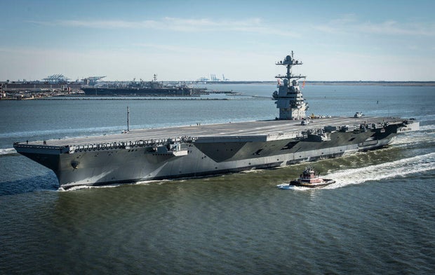The USS Gerald R. Ford in Newport News, Virginia, on April 8, 2017. 