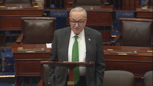 Senate Minority Leader Chuck Schumer speaks on Monday, Oct. 27, 2025.