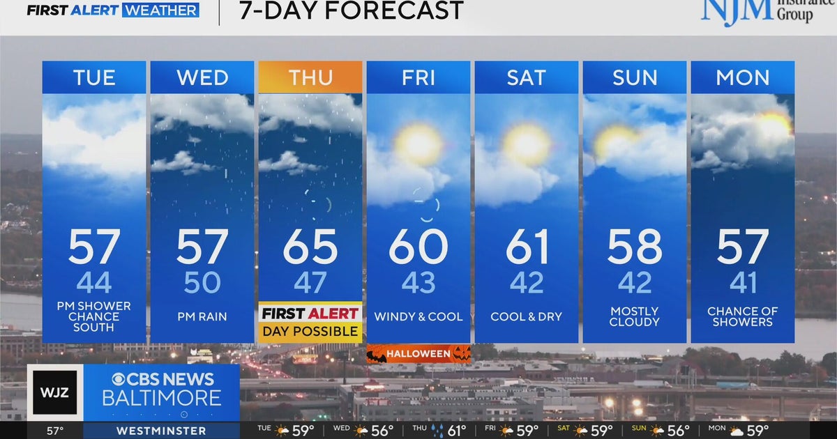 Rainy weather by midweek in Maryland - CBS Baltimore