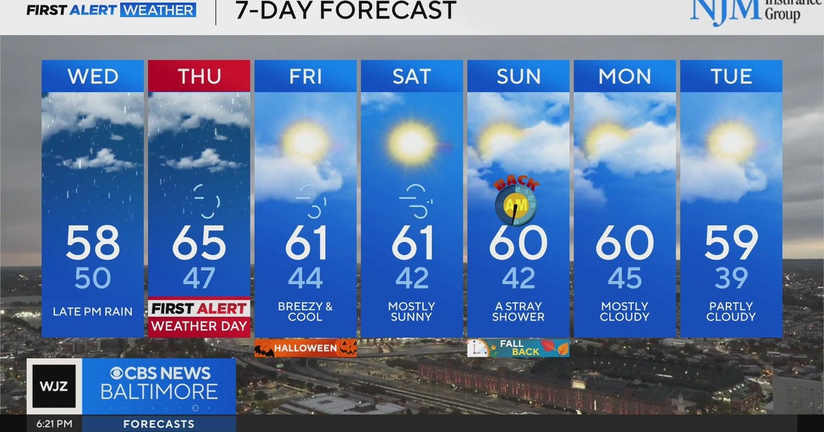 Heavy downpours midweek in Maryland