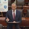 Senate Majority Leader John Thune speaks on the Senate floor on Thursday, Oct. 30, 2025. 