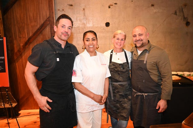 People pose for photos at the 2026 gala for the National Liberty Museum