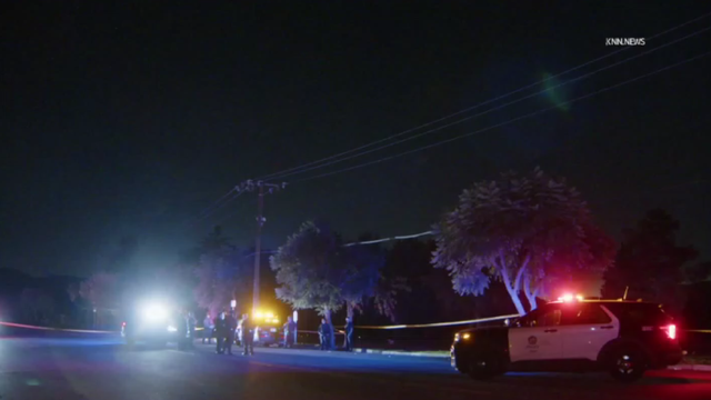 Police lights at crime scene 