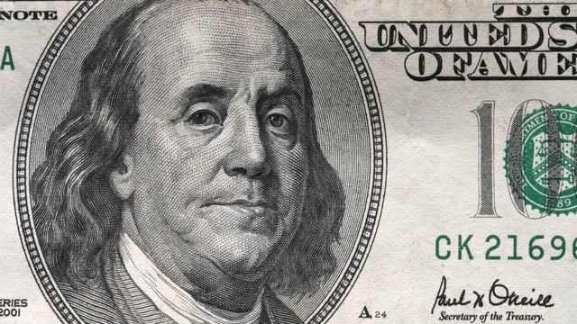 Money $100 Bill Closeup 