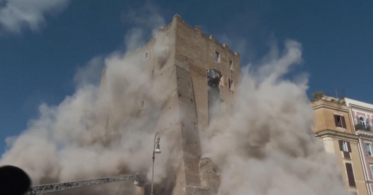 Historic Roman tower partially collapses during renovations