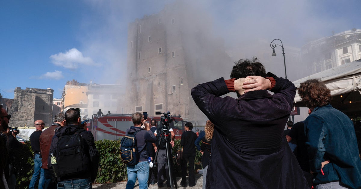 Worker reportedly hurt as medieval tower partially collapses in Rome