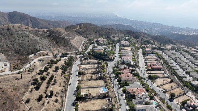 A view of the Palisades fire zone following an arrest in Florida. 