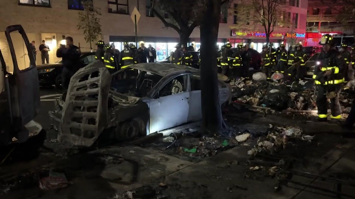 7 firefighters injured in car fire, explosion in the Bronx - CBS New York