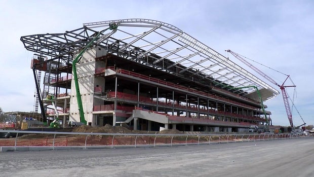 Belmont Park new grandstand under construction 