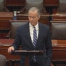 Senate Majority Leader John Thune speaks on the Senate floor on Friday, Nov. 7, 2025. 