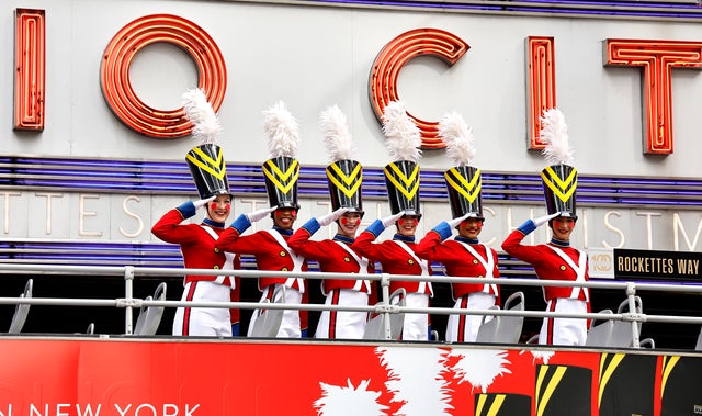 Radio City Rockettes participate in the Rockettes 100th Anniversary celebration press conference at Radio City Music Hall on November 07, 2025 in New York City.
