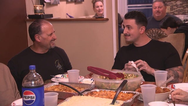 Santino Roccuzzo with his family at an early Thanksgiving dinner 