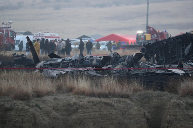 Aftermath of Turkish military plane crash in Georgia 