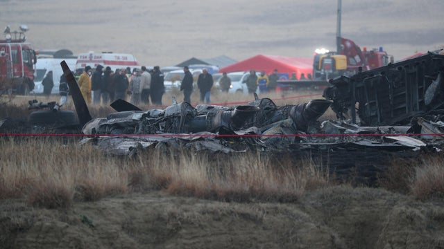 Aftermath of Turkish military plane crash in Georgia 