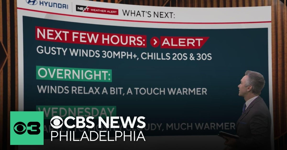 Gusty winds Tuesday night in Philadelphia region - CBS Philadelphia
